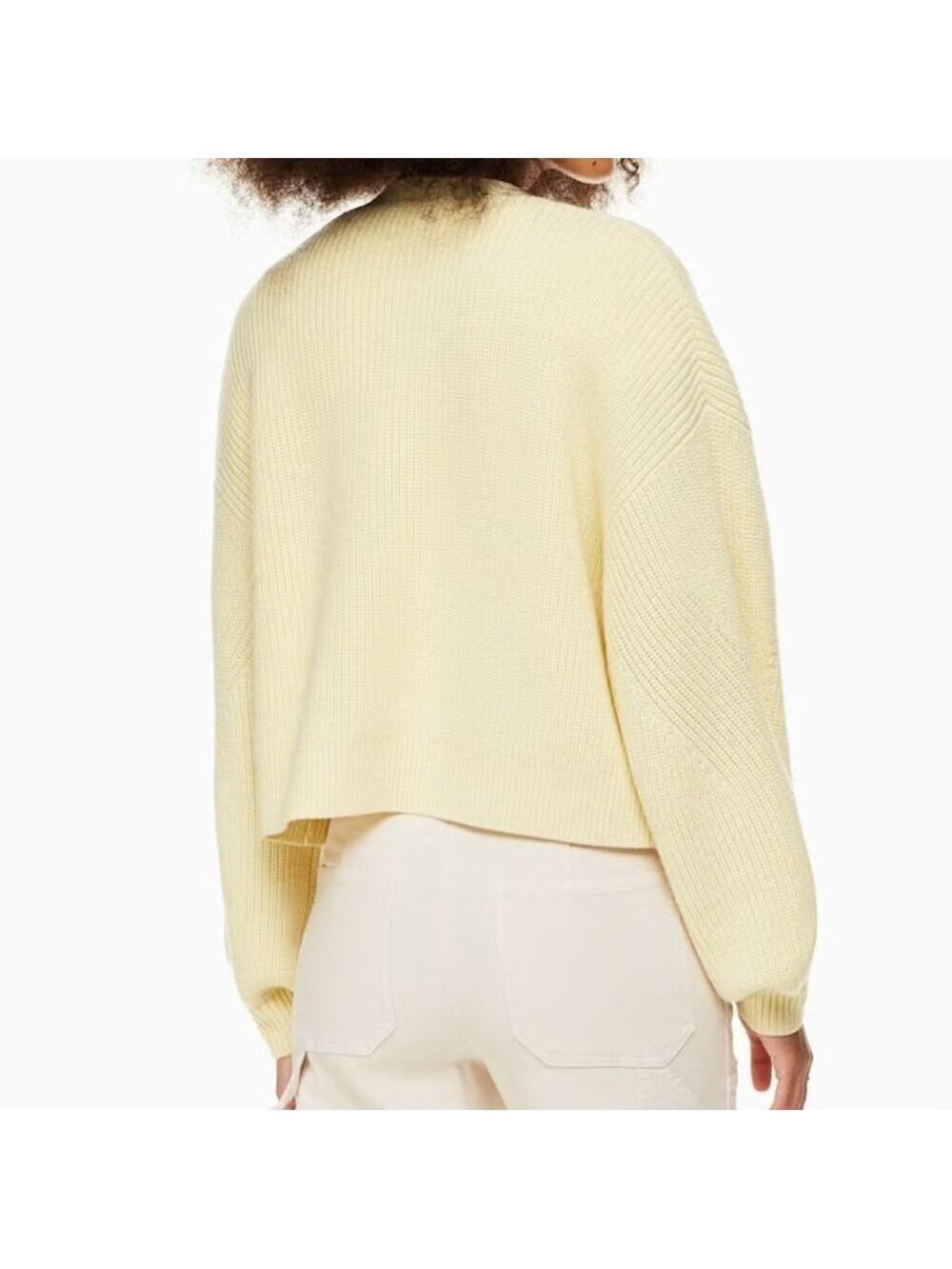 Wilfred Free Unwind Merino Wool Waist Open Cardigan XS Aritzia Butter Yellow - Picture 3 of 12